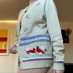 Tan holiday cardigan
